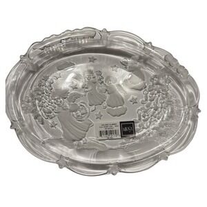 Vintage Mikasa Holiday Classic Oval Sweet Dish 9" Angels Germany Crystal‎